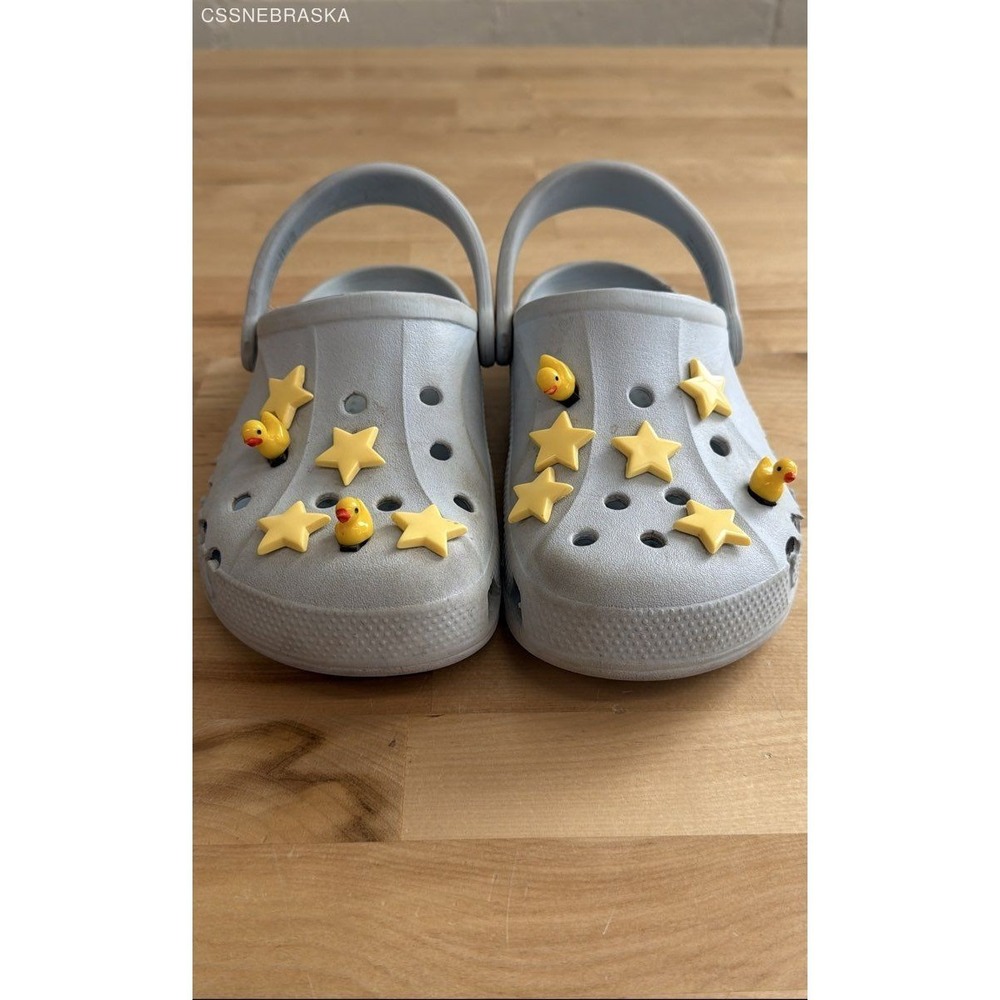 Crocs Light Gray Youth Classic Clogs - Size 4